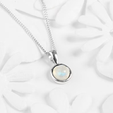Collier en pierre de lune | Or blanc