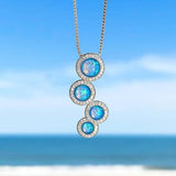 Collier à brillants et opale | Or blanc