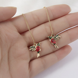 Collier et boucles d'oreilles Caméléon | Or