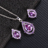 Collier et boucles d'oreilles en améthyste Nadine | Or