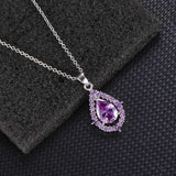 Collier et boucles d'oreilles en améthyste Nadine | Or