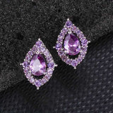 Collier et boucles d'oreilles en améthyste Nadine | Or