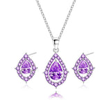 Collier et boucles d'oreilles en améthyste Nadine | Or