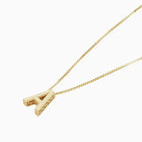 Collier initial en lettre d'amour | Or blanc