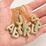 Collier initial en lettres bulles | Or
