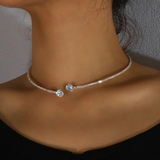 Collier rétro à double rangée de brillants | Or