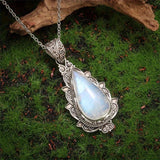 Collier rétro avec pendentif en pierre de lune | Or