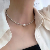 Collier rétro avec perles | Or
