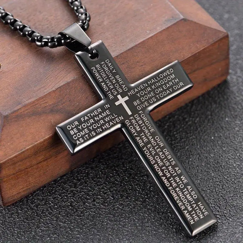 Collier unisexe moderne avec croix suspendue | Or