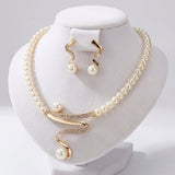Ensemble cadeau en perles naturelles : collier et boucles d'oreilles | Or