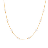 Ensemble complet de collier et bracelet avec des marguerites en acier inoxydable | Or