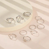 Ensemble de 11 bagues rétro | Or blanc