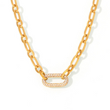 Ensemble de bijoux en chaîne épaisse pavée | Or