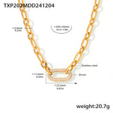 Ensemble de bijoux en chaîne épaisse pavée | Or