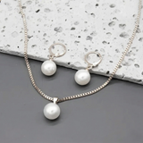 Ensemble de bijoux en perles | Or blanc