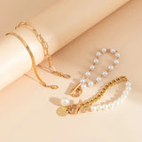 Ensemble de bracelets chic - serpent, perles & maillons | Or