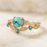 Ensemble de bagues avec turquoise | Or