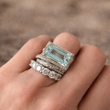 Ensemble de bagues rétro avec pierre en turquoise | Or blanc