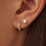 Ensemble de boucles d'oreilles « Dara brillant » avec pierres | Or