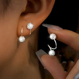 Ensemble de boucles d'oreilles légères de luxe avec des billes en spirale et des brillants | Or