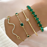 Ensemble de bracelets éclat d'émeraude | Or