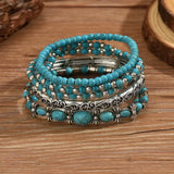 Ensemble de bracelets boho avec des perles turquoise | Or