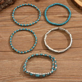 Ensemble de bracelets boho avec des perles turquoise | Or