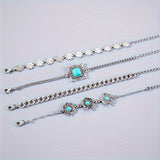 Ensemble de bracelets en pierre arc-en-ciel | Or blanc