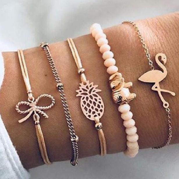 Ensemble de bracelets luxueux et scintillants | Or
