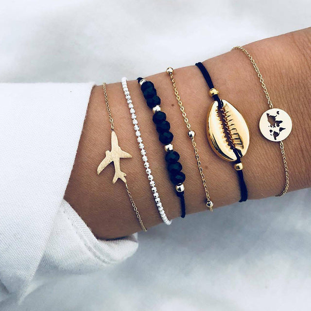 Ensemble de bracelets luxueux et scintillants | Or