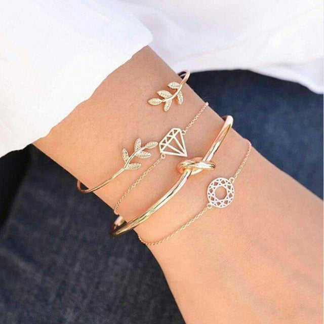 Ensemble de bracelets luxueux et scintillants | Or