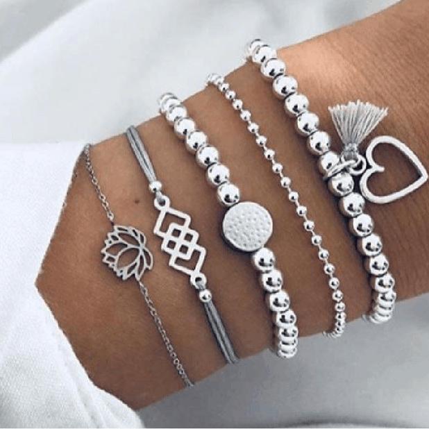 Ensemble de bracelets luxueux et scintillants | Or