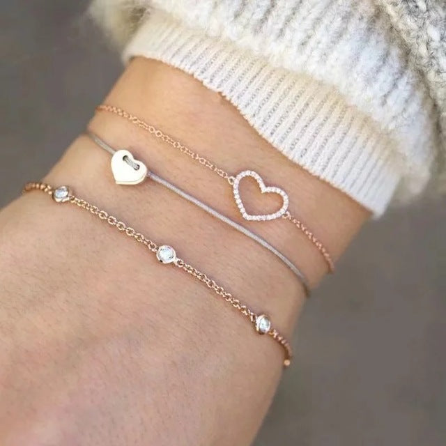Ensemble de bracelets luxueux et scintillants | Or