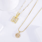 Ensemble de colliers avec initiales | Or blanc