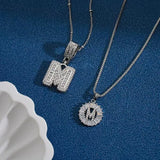 Ensemble de colliers avec initiales | Or blanc