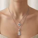 Ensemble de colliers avec initiales | Or blanc