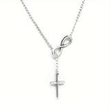 Pendentif croix éternelle | Or blanc