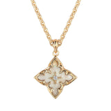 Pendentif trèfle blanc | Or